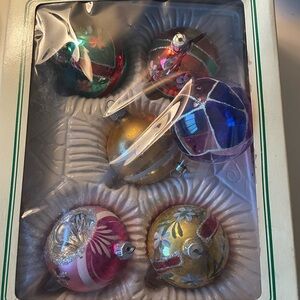 Vintage Glass Christmas Ornaments Set